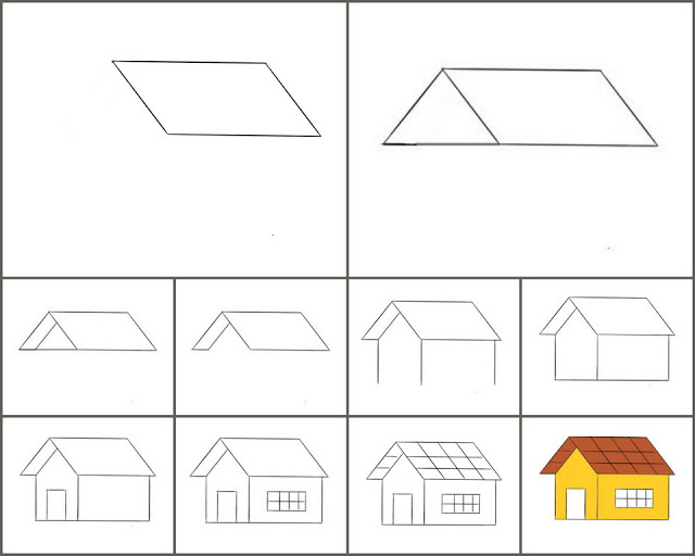 Mewarnai Rumah Tingkat Mewah / Cara Menggambar Rumah