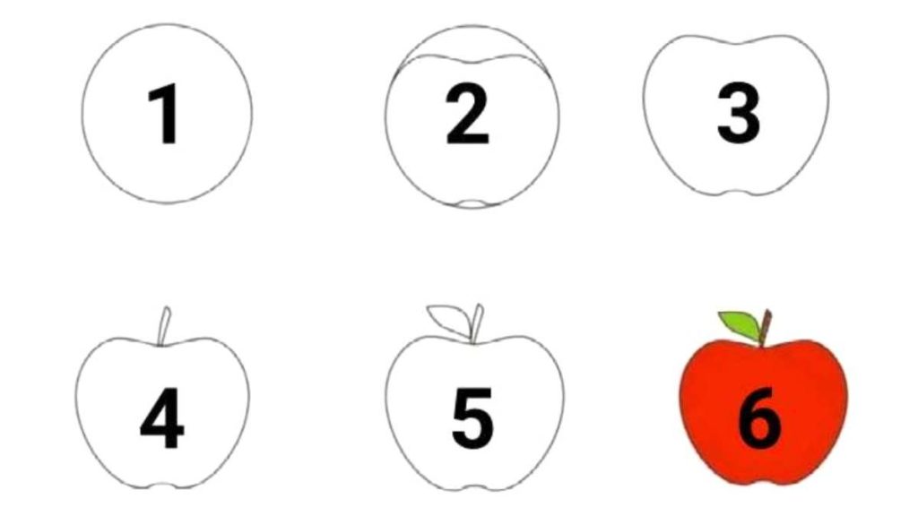 cara+menggambar+buah+apel